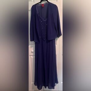 Z Studio Blue Evening Gown with Jacket